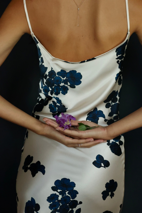 MAYA MORNING GLOW SILK SLIP DRESS