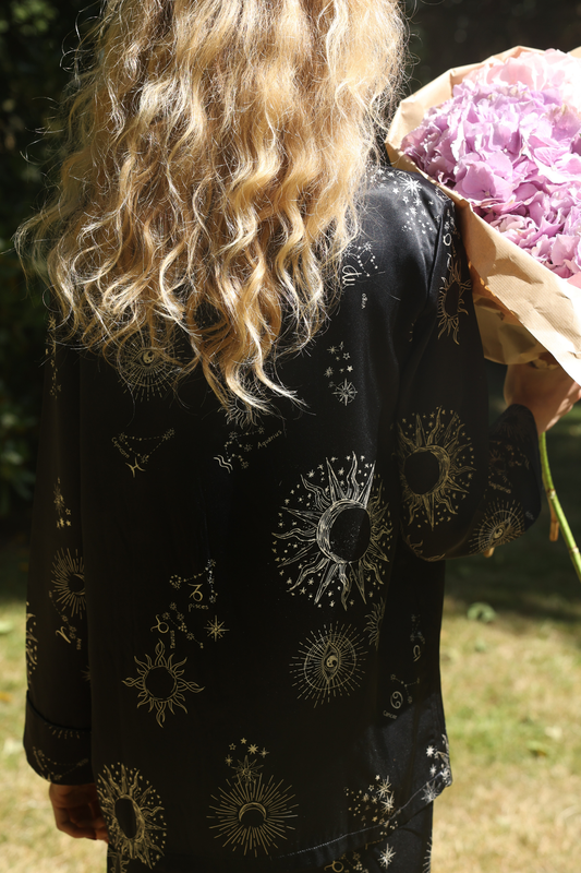 PHOEBE VOYAGE MIDNIGHT SILK PJ SET