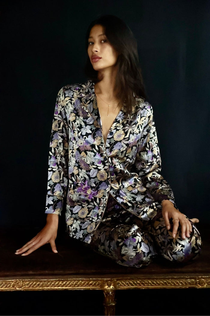 PHOEBE BIRDS OF PARADISE SILK PJ SET