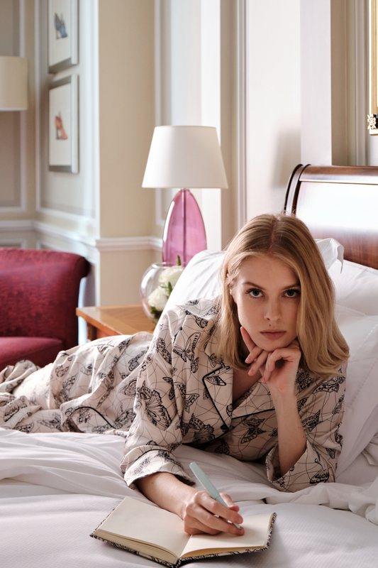 PHOEBE DANCING BUTTERFLY SILK PJ SET