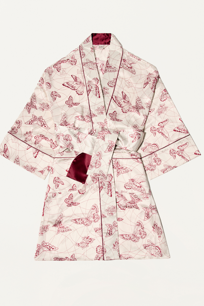 "SUITE 504" SILK SHORT KIMONO