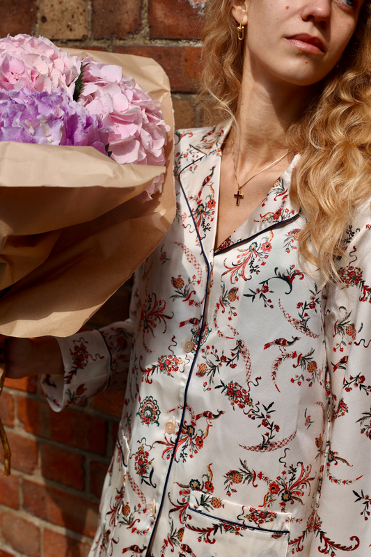 PHOEBE ORIENTAL PAISLEY SILK PJ SET