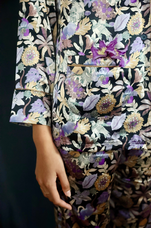 PHOEBE BIRDS OF PARADISE SILK PJ SET