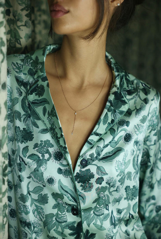 PHOEBE BASKET OF HOPE SILK PJ SET