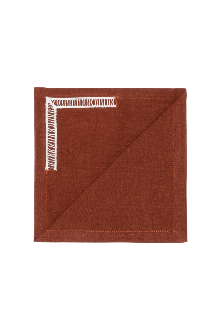 SET OF TWO BACCHETTA TRIM LINEN PLACEMATS & NAPKINS