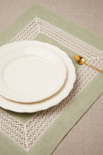 SET OF TWO LACE JACQUARD LINEN PLACEMATS