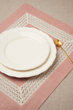 SET OF TWO LACE JACQUARD LINEN PLACEMATS