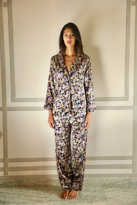 PHOEBE BIRDS OF PARADISE SILK PJ SET