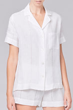 white linen sleepwear shirt 