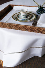 classic white linen tablecloth