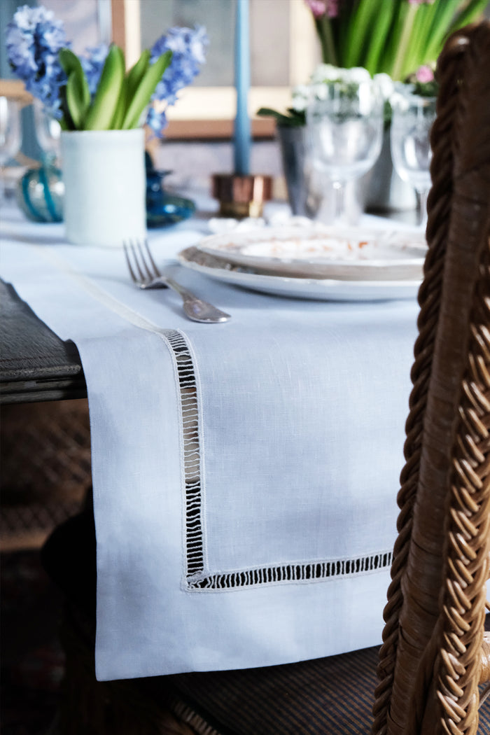 classic white linen table runner