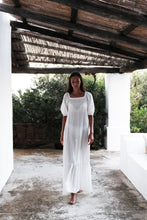 long-length linen white nightdress