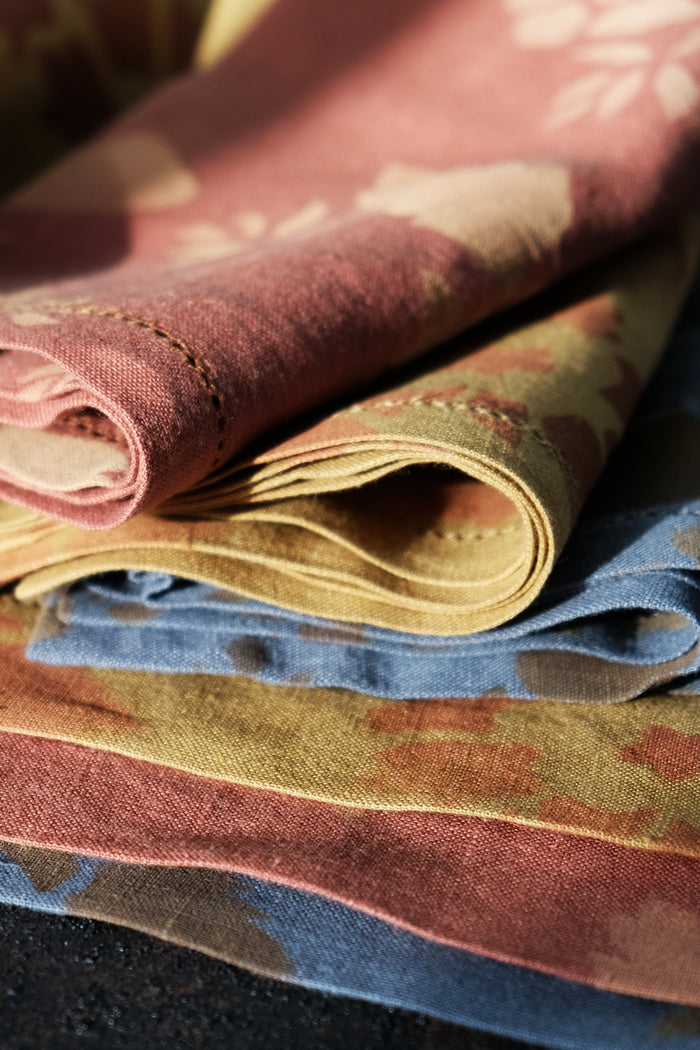 linen placemats and napkins hand painted