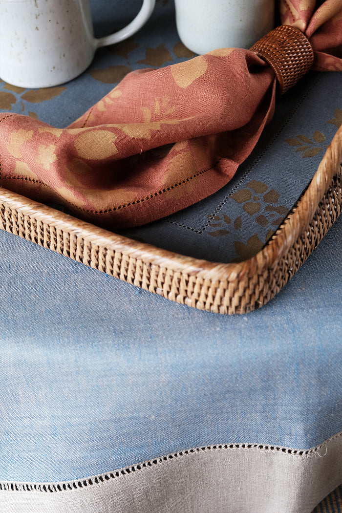 blue linen tablecloth