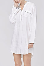 short-length linen white sleep shirt