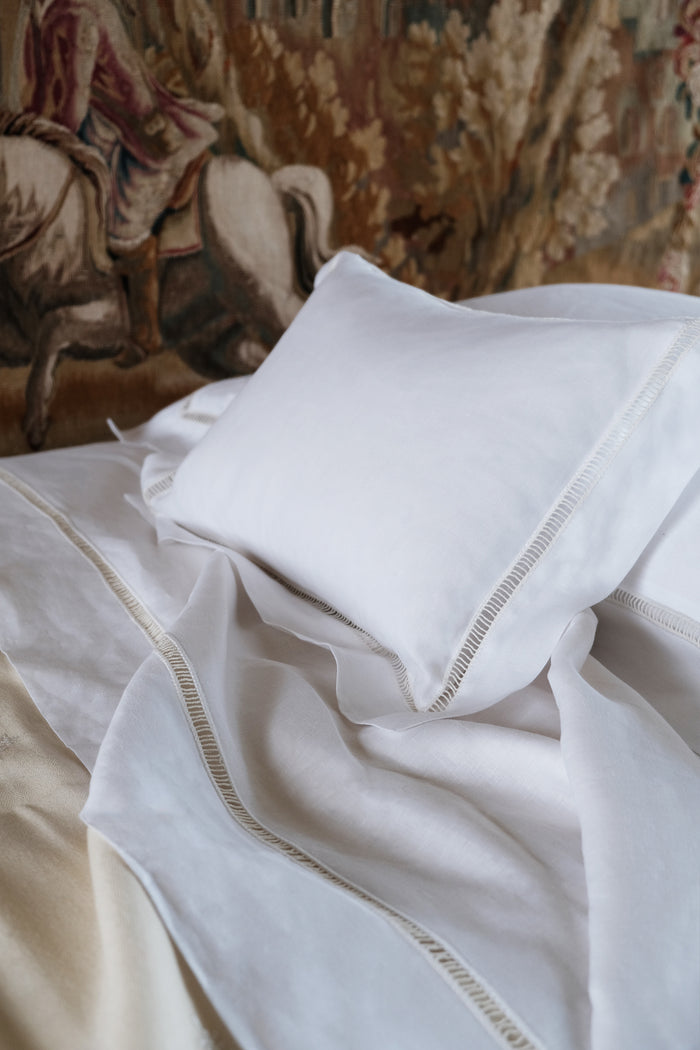 classic white linen small pillowcase