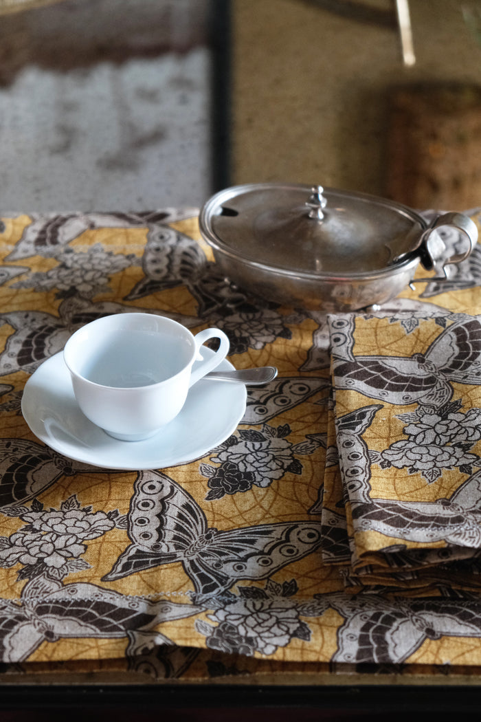 SET OF TWO PRINTED LINEN PLACEMATS