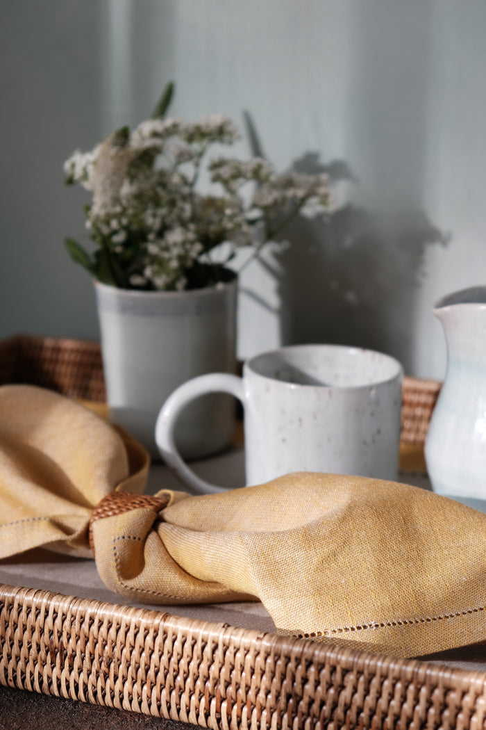 yellow linen napkins