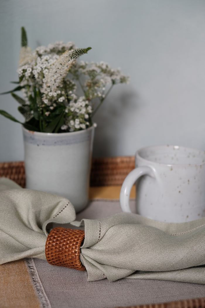 green linen napkins