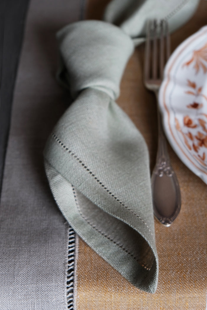 green linen napkins