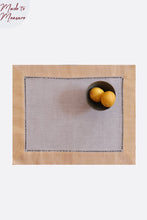 SET OF TWO JACQUARD LINEN PLACEMATS