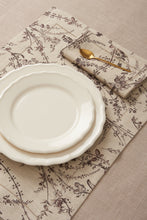 SET OF TWO PRINTED LINEN NAPKINS FLOWER MEADOW