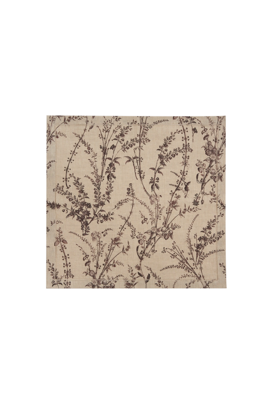 SET OF TWO PRINTED LINEN NAPKINS FLOWER MEADOW