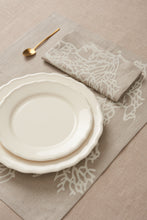 SET OF TWO BLOCK PRINTED LINEN PLACEMATS & NAPKINS