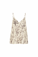 CLARA FLOWER MEADOW LINEN CAMI TOP - MOKA