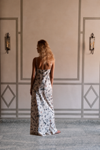 NYX MAXI CAMI SILK SLIP DRESS CHINOISERIE