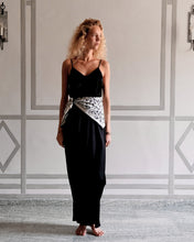 NYX MAXI CAMI SILK SLIP DRESS BLACK INK