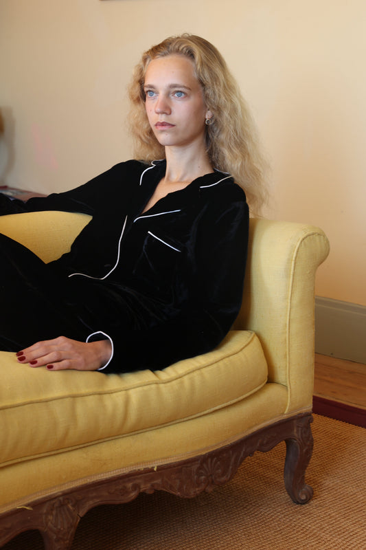 BEA VELVET PYJAMA SET BLACK INK