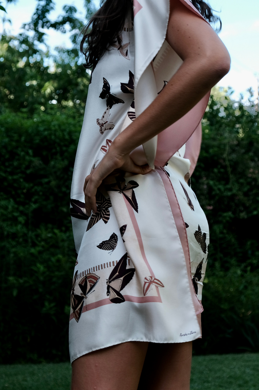 CARRÉ MERRY-GO-ROUND SILK DRESS
