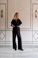 NICOLE WOOL FLANNEL TROUSERS SMOKE