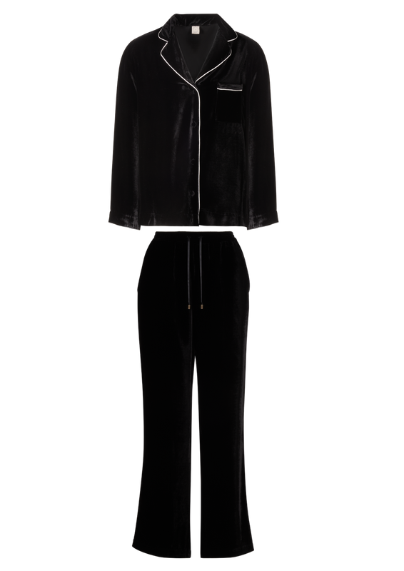 BEA VELVET PYJAMA SET BLACK INK