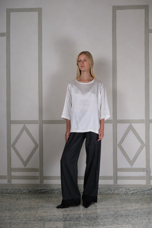 CÉLINE SILK T-SHIRT SNOW