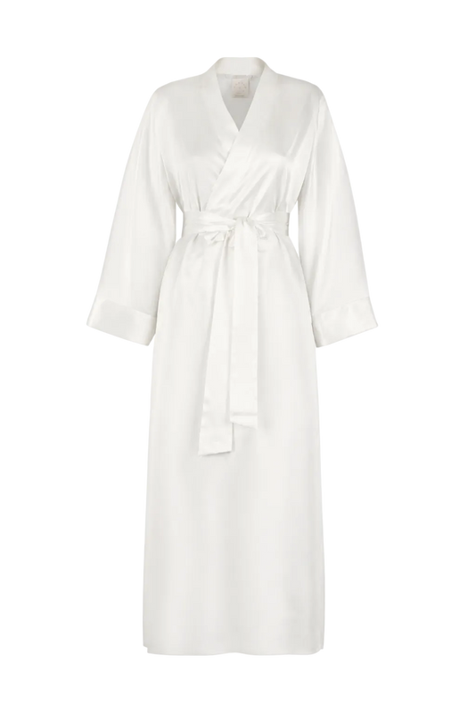 LUNA SILK ROBE SNOW