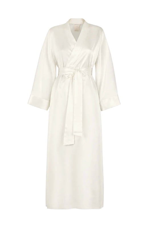 LUNA MAXI SILK ROBE SNOW