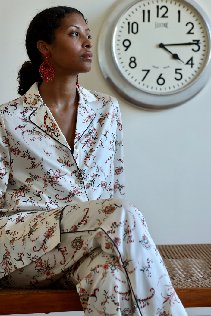 PHOEBE ORIENTAL PAISLEY SILK PJ SET