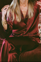 EVA SILK PYJAMA SET CABERNET
