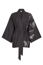 BELLA WOOL FLANNEL EMBROIDERY KIMONO SMOKE