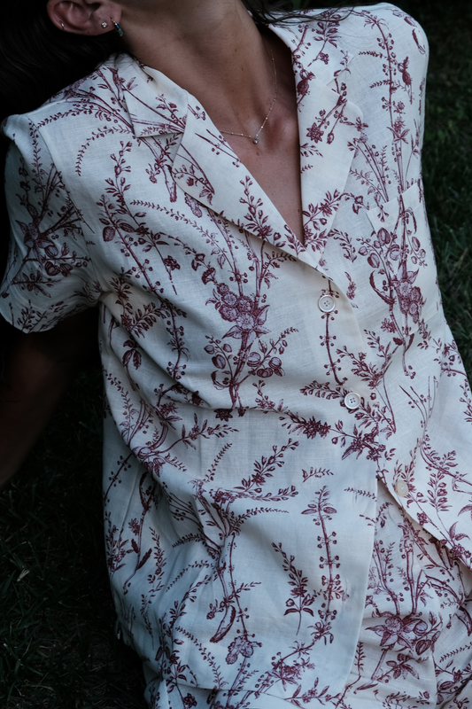 ANDRE FLOWER MEADOW SHIRT - CHERRY