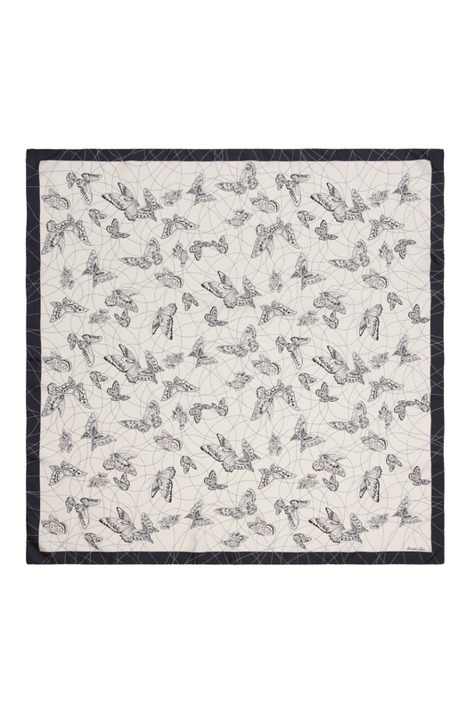 DANCING BUTTERFLY SILK TWILL FOULARD