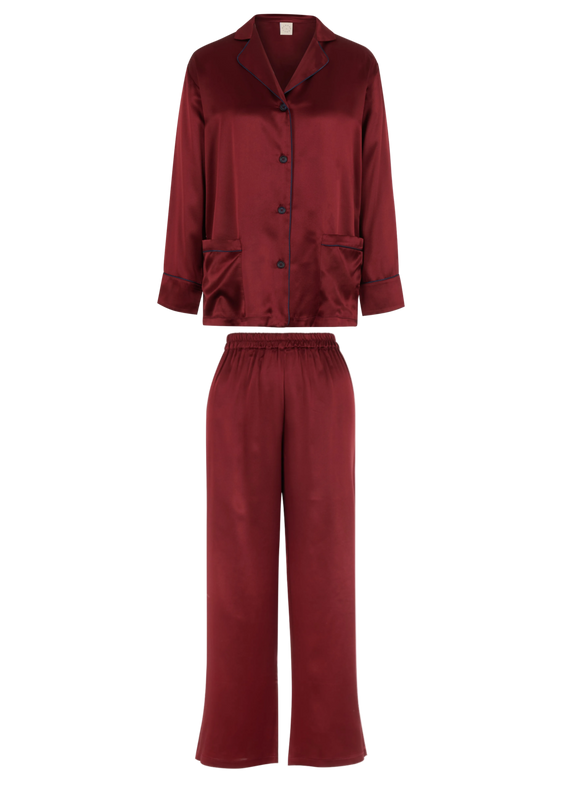 EVA SILK PYJAMA SET CABERNET