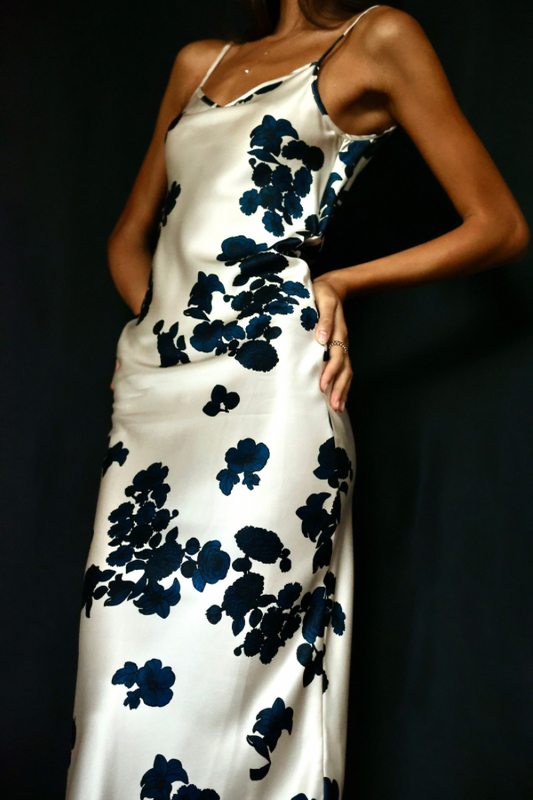 MAYA MORNING GLOW SILK SLIP DRESS