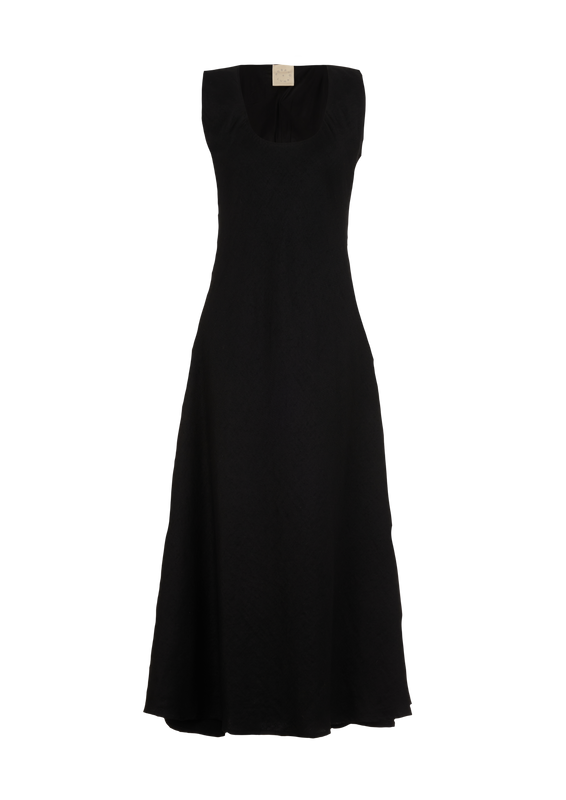 MIRA CASHMERE MAXI SLIP DRESS BLACK INK