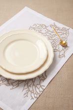 SET OF TWO BLOCK PRINTED LINEN PLACEMATS & NAPKINS