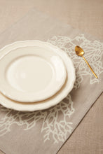 SET OF TWO BLOCK PRINTED LINEN PLACEMATS & NAPKINS