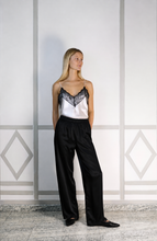 NICOLE SILK TROUSERS BLACK INK