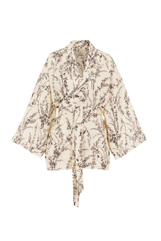BELLA FLOWER MEADOW MOKA KIMONO